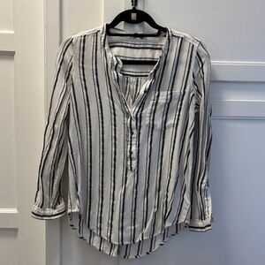 Lucky Brand Black and White Striped Top